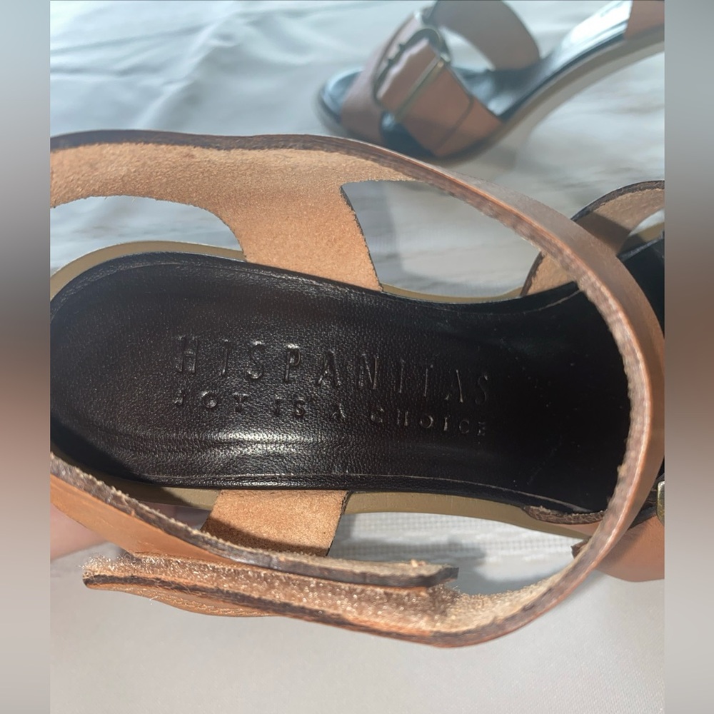 Hispanitas 36 Platform Block Heel Tan Barely Worn - Picture 7 of 7